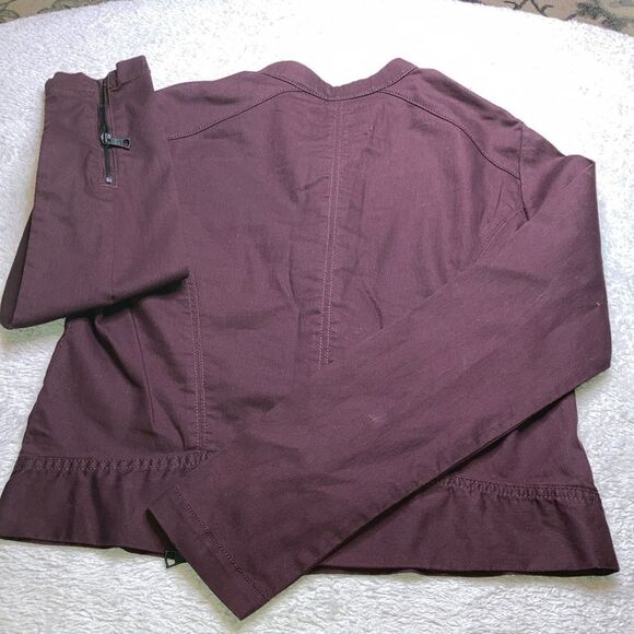 BANANA REPUBLIC S Cropped Deep Burgundy Unisex Utility Jacket - Picture 11 of 13